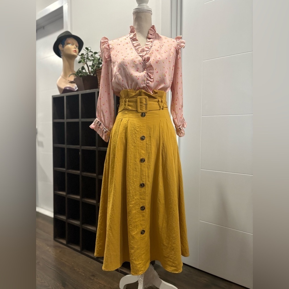 Manoush 3/4 sleeve ruffled floral blouse